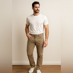 Lee Extreme Motion Men’s Pants 36x34 Light Khaki Straight Tapered Fit